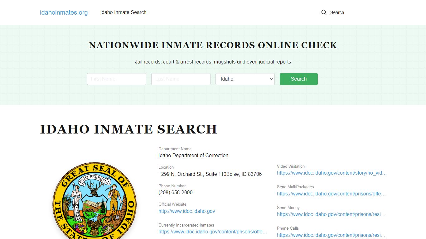 Idaho Offender Lookup - ID DOC Inmates