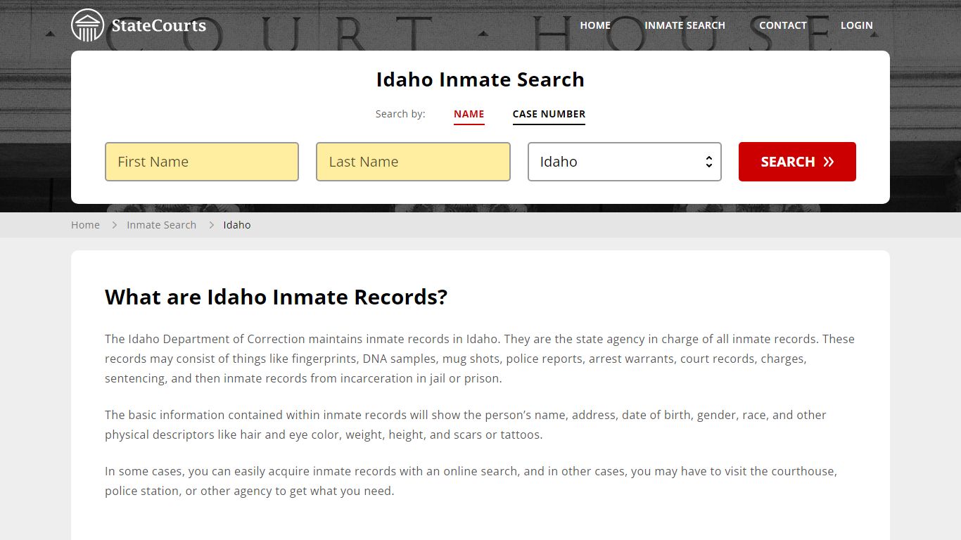 Idaho Inmate Search, Prison and Jail Information - StateCourts